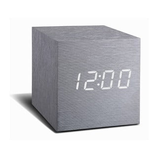 Cube Click Clock szürke ébresztőóra fehér LED kijelzővel - Gingko