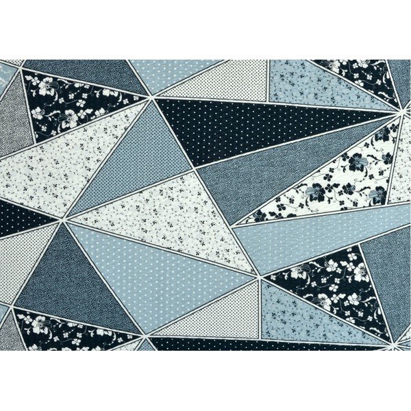 Fehér-kék kétszemélyes-hosszabbított krepp ágyneműhuzat 200x220 cm Triangle -image-1
