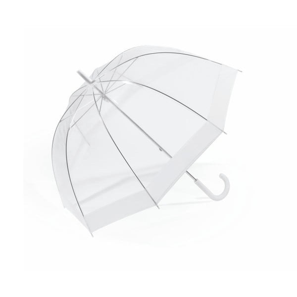 Birdcage átlátszó esernyő fehér részletekkel, ⌀ 85 cm