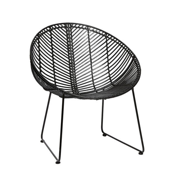 Jannike fekete rattan fotel - Hübsch