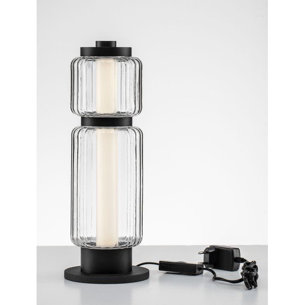 Matt fekete üveg LED asztali lámpa (magasság 39 cm) Liesa – Nova Luce-image-3