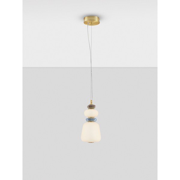 Fehér-aranyszínű fém LED dimmelhető függőlámpa porcelán búrával-üveg búrával ø 17 cm Palo – Nova Luce-image-4