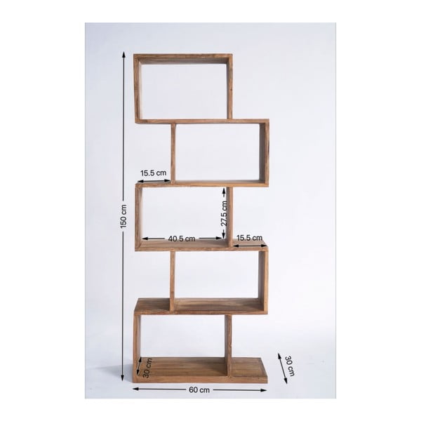 Authentico ZickZack könyvespolc Sheesham fából - Kare Design-image-4