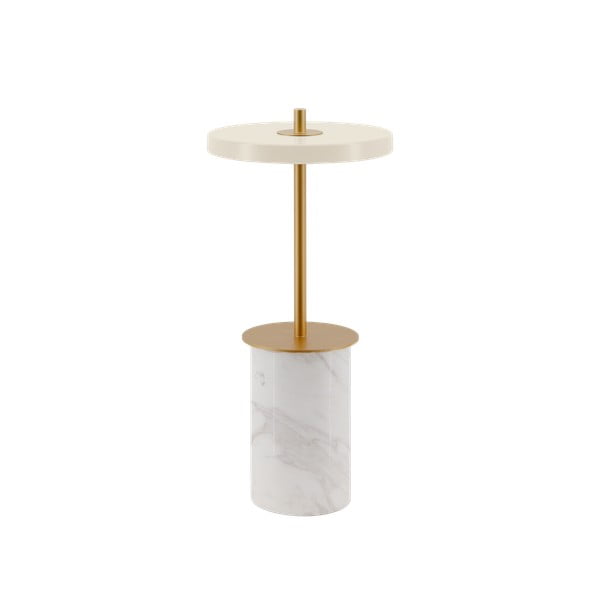 Krémszínű márvány LED dimmelhető asztali lámpa fém búrával (magasság 25,5 cm) Asteria Move Mini – UMAGE