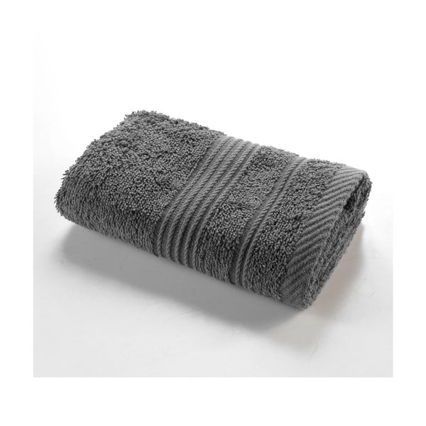 Sötétszürke frottír pamut törölköző 30x50 cm Tendresse – douceur d'intérieur