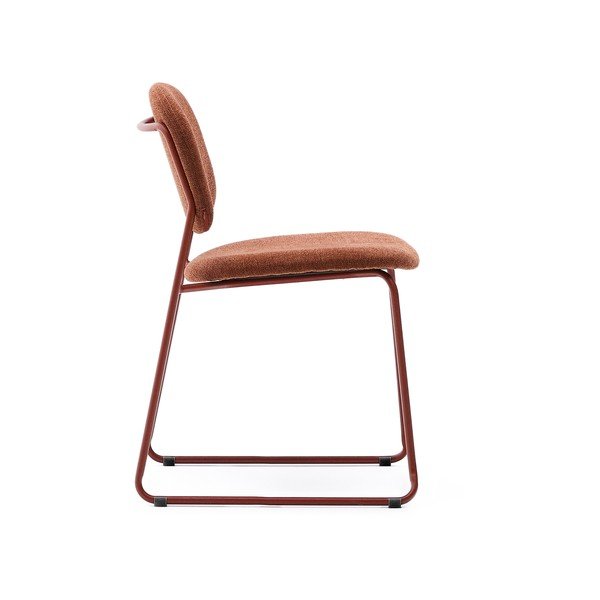 Terrakotta színű fém rakásolható étkezőszék Meli – Kave Home-image-3