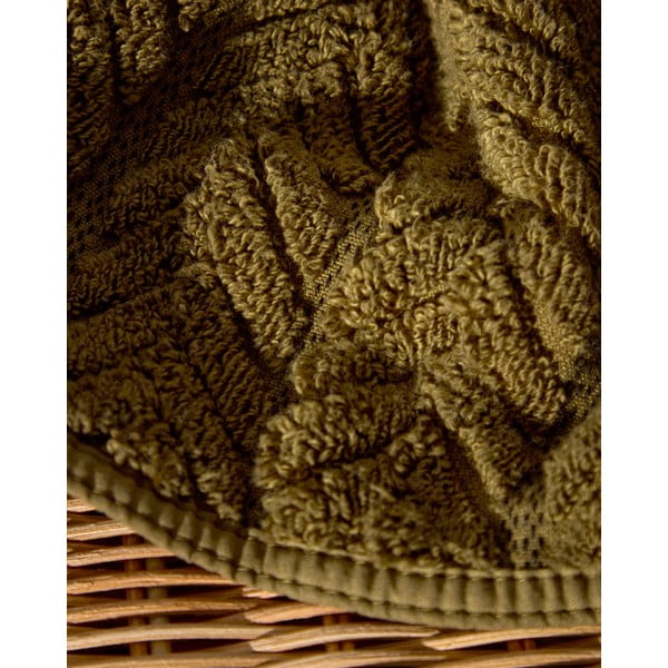 Zöld frottír pamut törölköző 30x50 cm Rune – Kave Home-image-3