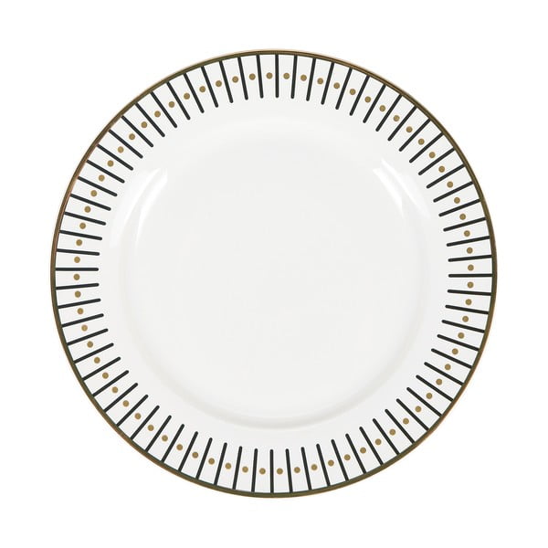Stripes díszített szegélyű kerámia tányér, ø 28 cm - Miss Étoile