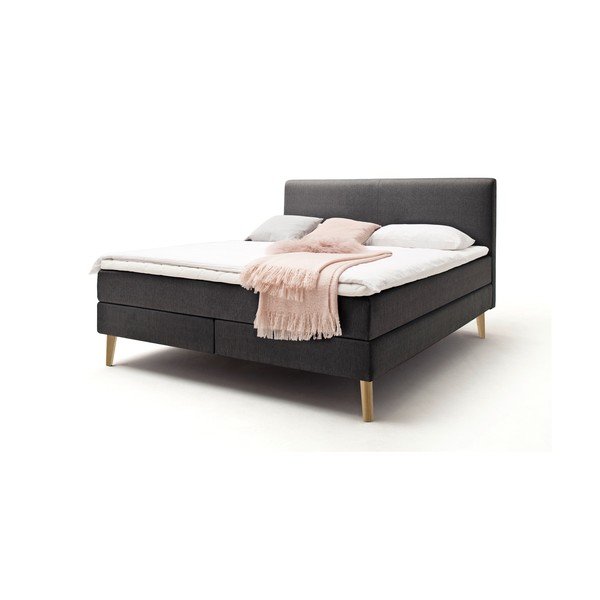 Antracitszürke boxspring ágy 160x200 cm Greta – Meise Möbel-image-2