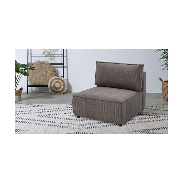 Világosbarna kordbársony kanapé modul (középső rész) Nihad modular – Bobochic Paris-image-1