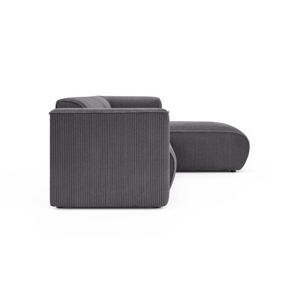 Sötétszürke kordbársony sarokkanapé (jobb oldali-heverő résszel) Merid  – Ropez-image-3