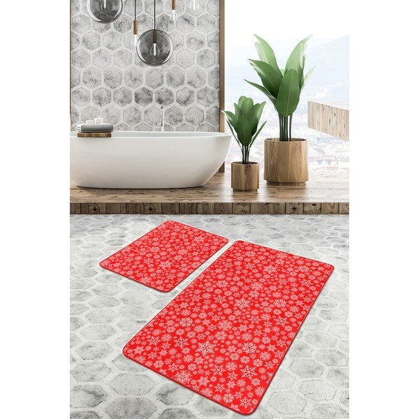Piros fürdőszobai kilépő szett 2 db-os 60x100 cm – Mila Home-image-3