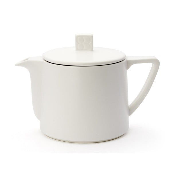 Lund fehér kerámia teáskanna szűrővel szálas teához, 500 ml - Bredemeijer