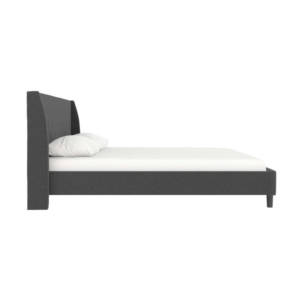 Sötétszürke kárpitozott franciaágy 180x200 cm Her Majesty – Støraa-image-3