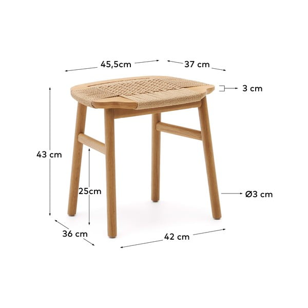 Natúr színű ülőke Enit – Kave Home-image-4