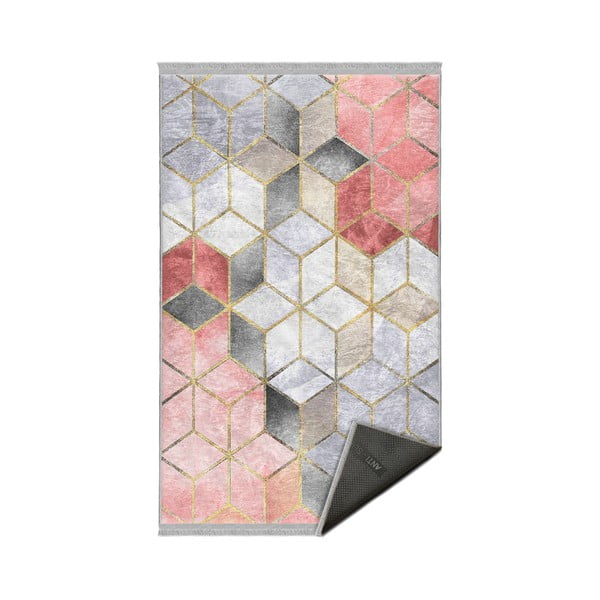Rózsaszín-szürke mosható szőnyeg 120x180 cm – Mila Home