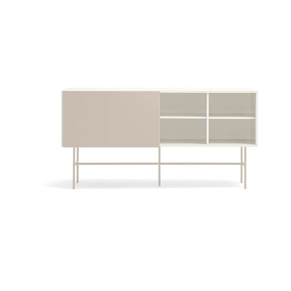 Bézs-krémszínű alacsony komód tolóajtóval 180x91 cm Nube – Teulat-image-3