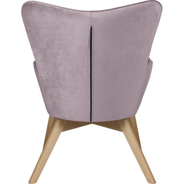 Levendula színű bársony fotel lábtartóval Niko – Ropez-image-4