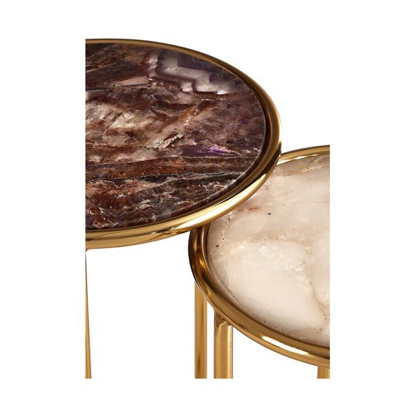 Kerek tárolóasztal szett 2 db-os kő asztallappal ø 31 cm Vita – Premier Housewares-image-4