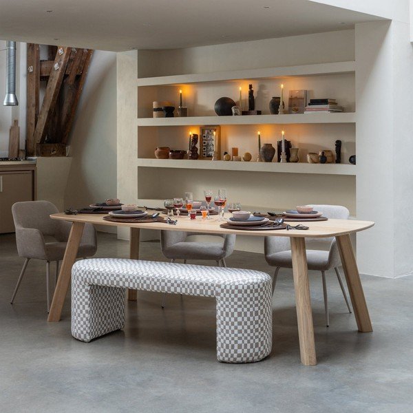 Tölgyfa étkezőasztal 100x220 cm Tablo – WOOOD-image-1