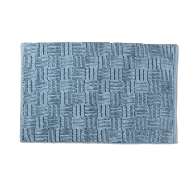 Leana kék pamut fürdőszobai kilépő, 50 x 80 cm - Kela