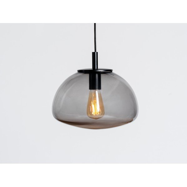 Fekete függőlámpa üveg búrával ø 30 cm Flin – CustomForm-image-2