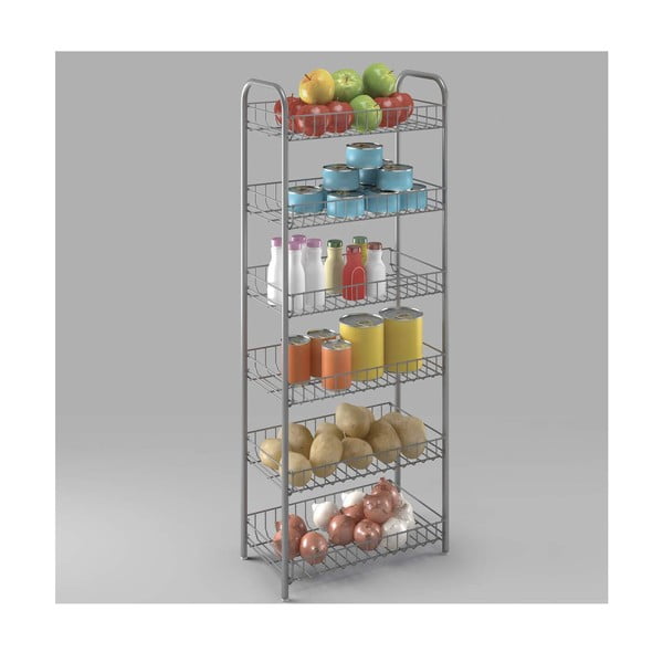 Fehér fém polcos állvány 41x104x23 cm Monaco – Metaltex-image-1