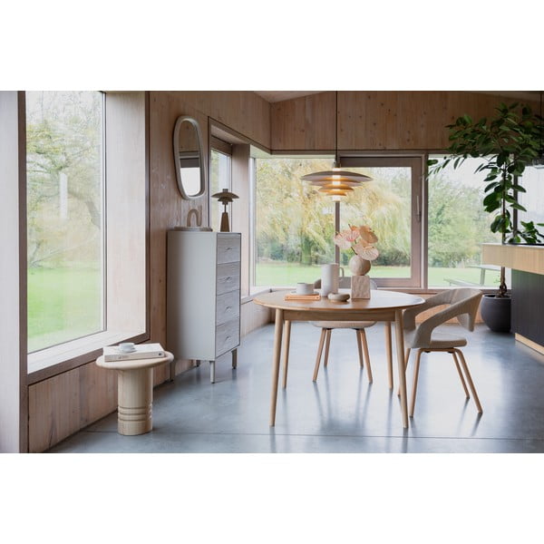 Kerek bővíthető étkezőasztal tölgyfa dekoros asztallappal és hosszabbító asztallappal ø 120 cm Twist – Zuiver-image-1