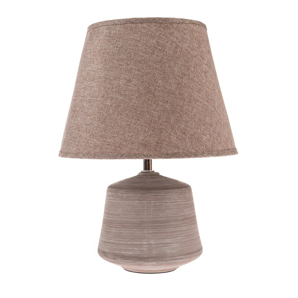 Bézs-világosbarna kerámia asztali lámpa textil búrával (magasság 33 cm) Filia – Dakls