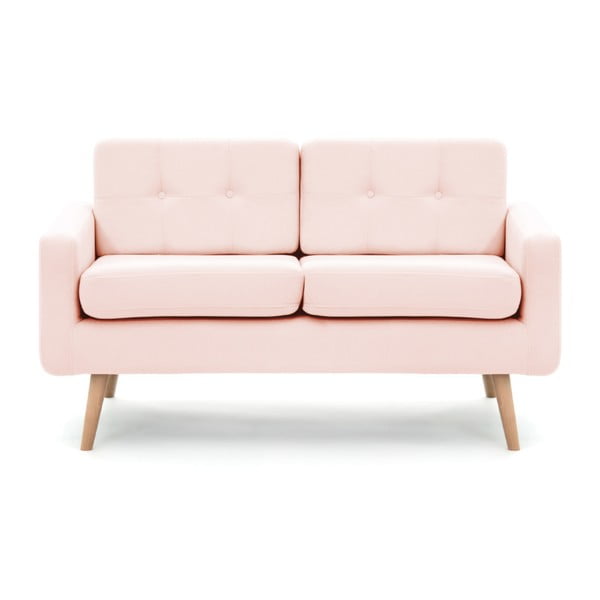 Ina pasztell rózsaszín 2 személyes kanapé - Vivonita