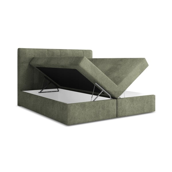 Zöld ágyneműtartós boxspring ágy 140x200 cm Palta – Makamii-image-1