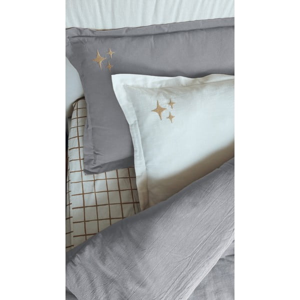 Szürke babaágynemű szett Stars – Malomi Kids-image-1