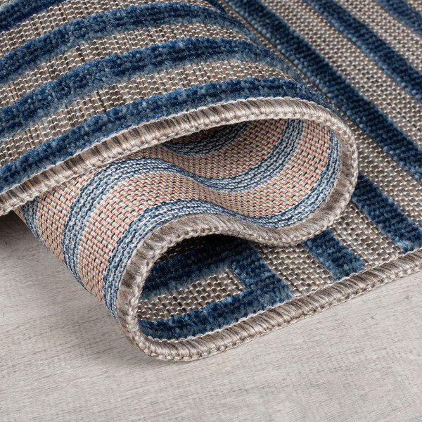 Sötétkék kültéri-beltéri szőnyeg 120x170 cm Vigo Blocks – Flair Rugs-image-2