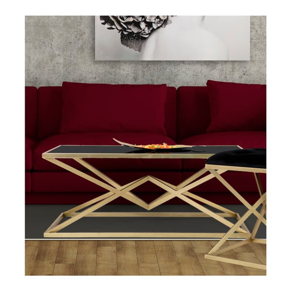 Piramid dohányzóasztal fekete üveg asztallappal, 110 x 60 cm - Mauro Ferretti-image-3