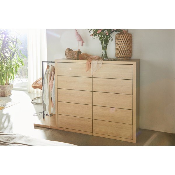 Alacsony ruhásszekrény tölgyfa dekorral 105x113 cm Hugo - TemaHome-image-1