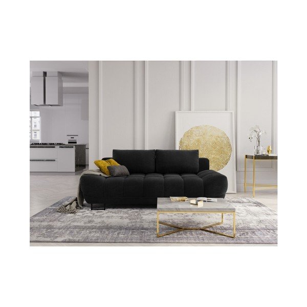 Cumulus fekete háromszemélyes kinyitható kanapé - Windsor & Co Sofas-image-1