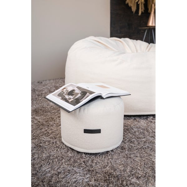 Krémszínű buklé babzsákfotel Mini – SLOWDOWN-image-1