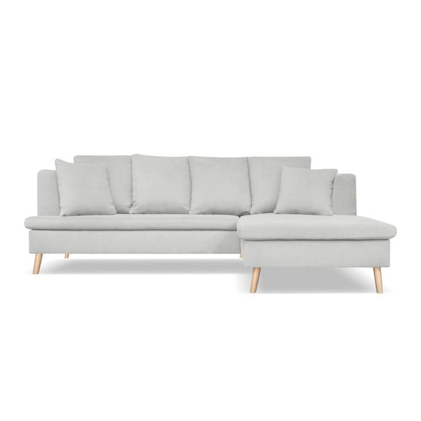 Newport platina fehér 4 személyes kanapé, jobb oldali fekvőfotellel - Cosmopolitan design
