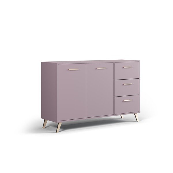 Rózsaszín alacsony komód 140x86 cm Burren - Cosmopolitan Design-image-2