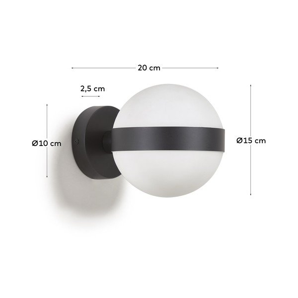 Fekete fali lámpa ø 15 cm Anasol – Kave Home-image-3