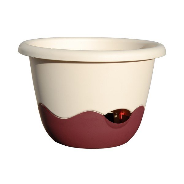 Mareta fehér-piros felfüggeszthető önöntöző kaspó, hosszúság 25 cm - Plastia-image-1