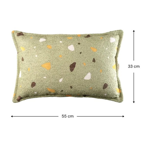 Zöld buklé-zsenília párna gyerek kanapéhoz Terrazzo Bolster – Wigiwama-image-2