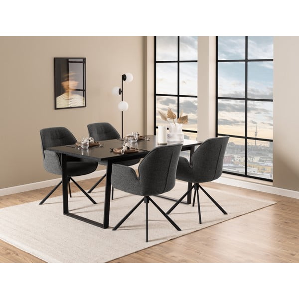 Sötétszürke kárpitozott étkezőfotel Aura – Actona-image-2