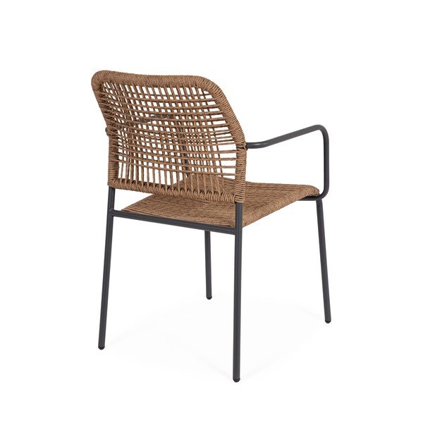 Sötétszürke-natúr színű fém kerti szék Jable – Bizzotto-image-4