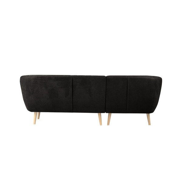Sardaigne fekete kanapé baloldali fekvőfotellel - Mazzini Sofas-image-2