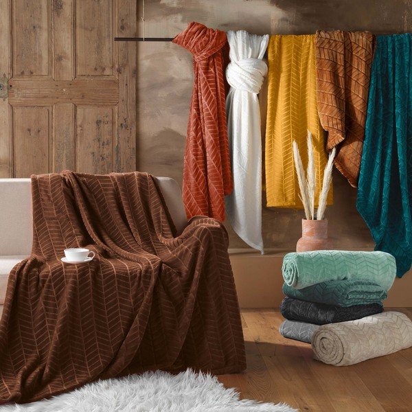 Zöld mikroflanel ágytakaró 180x220 cm Arya – douceur d'intérieur-image-3