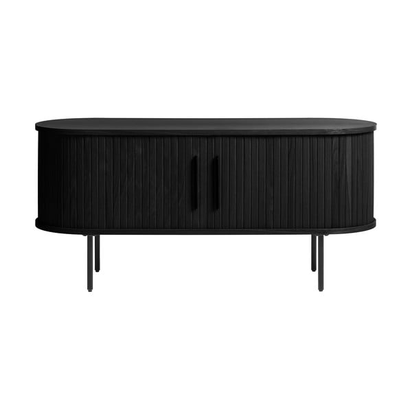 Fekete TV-állvány tölgyfa dekorral 120x56 cm Nola – Unique Furniture