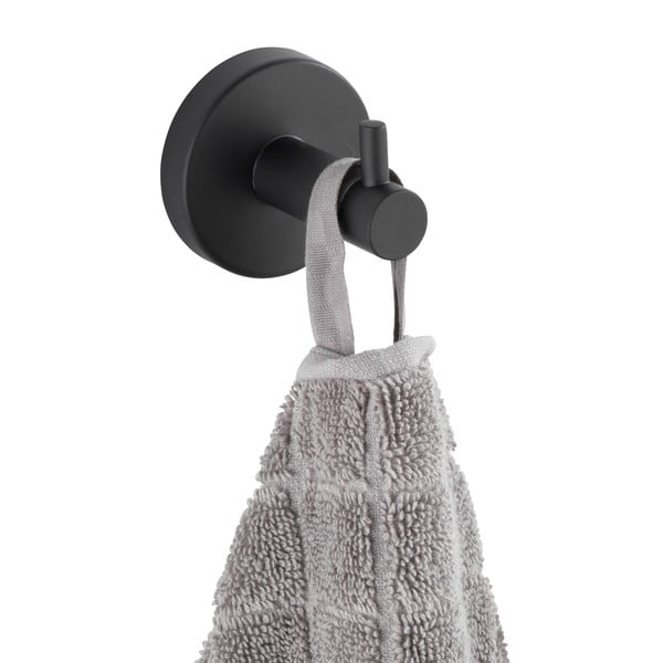 Matt fekete öntapadós rozsdamentes acél akasztó Bosio – Wenko-image-2