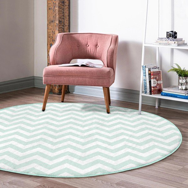 Mentazöld mosható-robotporszívóval tisztítható kerek szőnyeg ø 100 cm Comfort – Mila Home-image-3