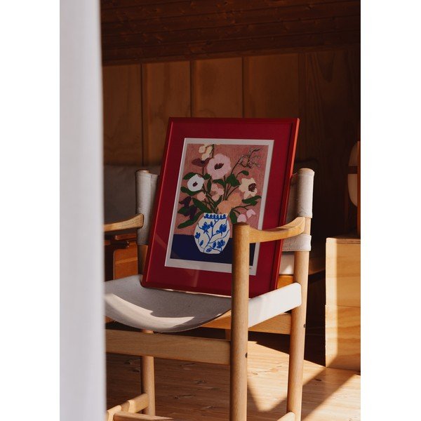 Poszter 30x40 cm Flowers on Blue Table – Carla Llanos – The Poster Club-image-1